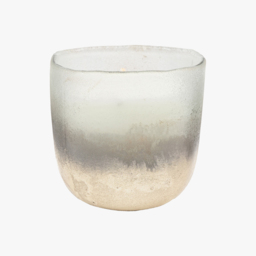 Glow 1 Wick Candle in White and Silver, Small