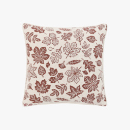 Autumnal Chenille Leaf Cushion in Cream
