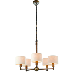 Indiana Five Light Pendant in Hammered Bronze