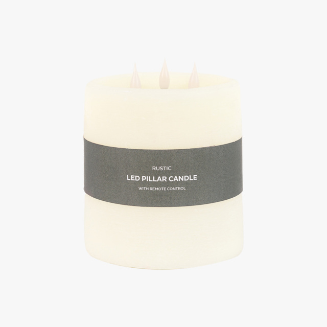Homespun LED 3 Wick Candle in Ivory
