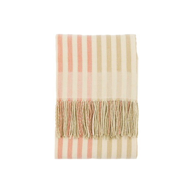 Lula Jacquard Stripe Throw in Sage and Rust