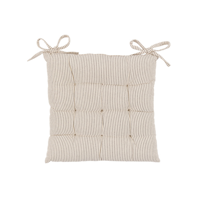Mimi Woven Stripe Seatpad in Cream