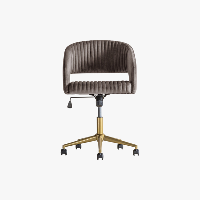 Niantic Grey Velvet Swivel Chair