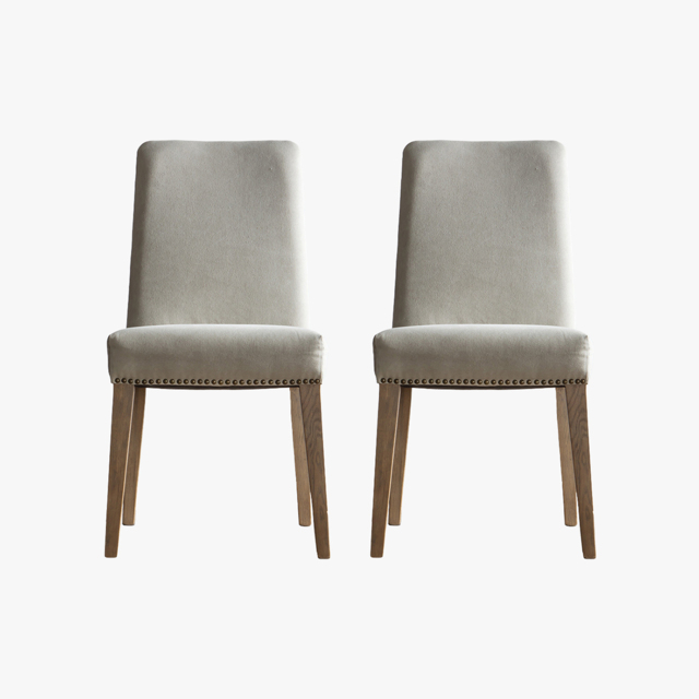 Fergus Dining Chair in Natural Linen, Set of Two