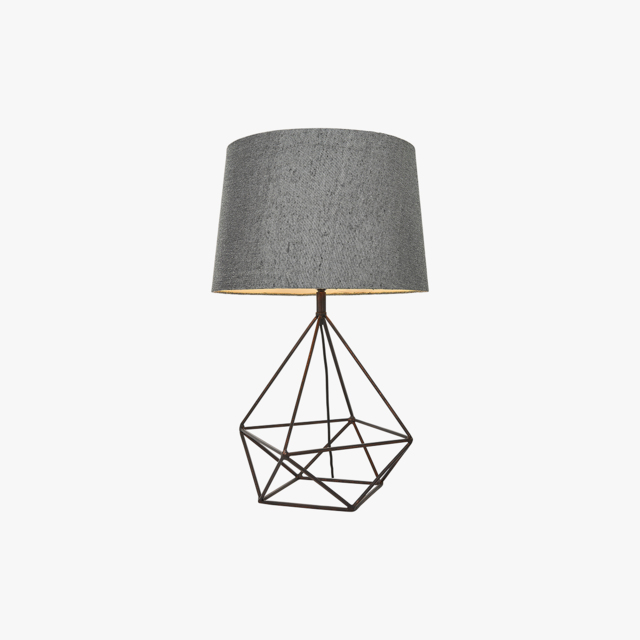 Jaxon Geometric Metal Table Lamp in Brushed Bronze