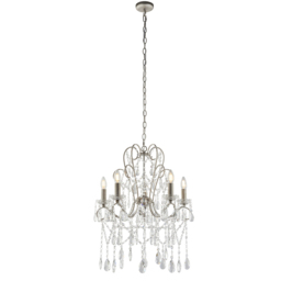 Luc 5-Light Vintage Chandelier in Silver & Clear Cut Glass