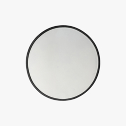 Newport Round Mirror in Deep Black, Large
