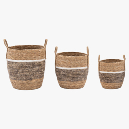 Tivoli Contrast Striped Basket, Set of 3