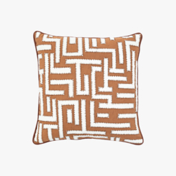 Maze Cushion in Apricot and Cream