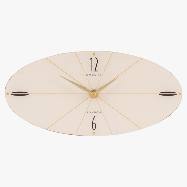 Tempo Mantel Clock in Oak Stripe, Large