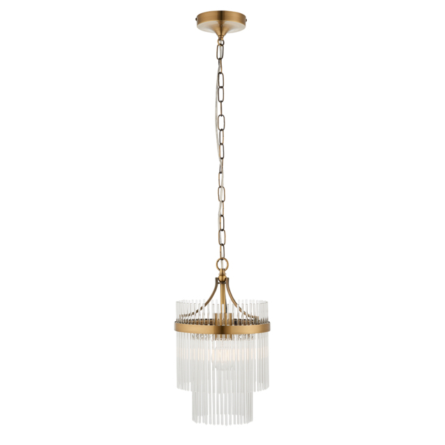 Monica Single Pendant in Antique Brass