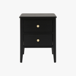 Ardena 2 Drawer Bedside Table in Black