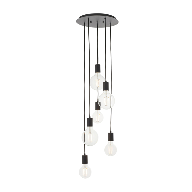 Deo Six Light Pendant in Matt Black
