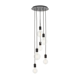 Deo Six Light Pendant in Matt Black