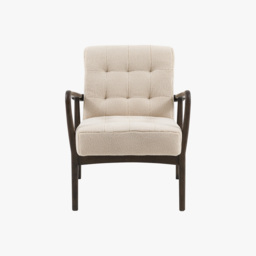 Brad Faux Sheepskin Armchair in Cream