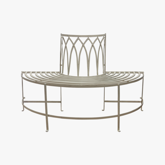 Thyme Outdoor Bench in Weathered White