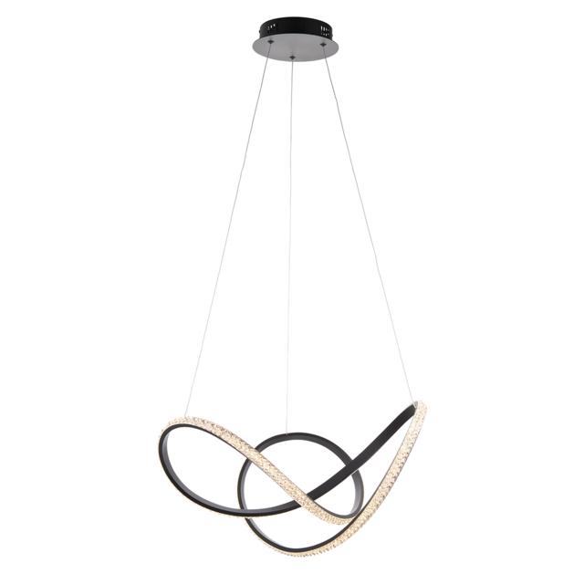 Bianca Swirl Pendant in Textured Black