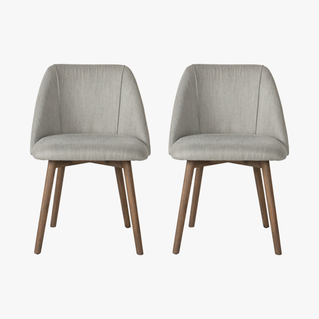 June Dining Chair in Light Grey, Set of Two