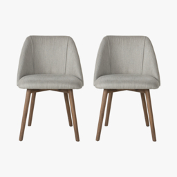 June Dining Chair in Light Grey, Set of Two
