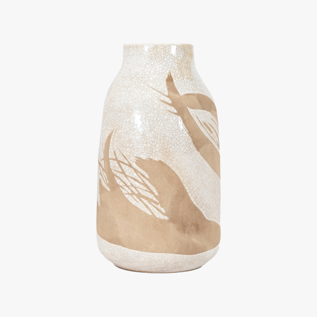 Henri Vase in White & Brown - Large