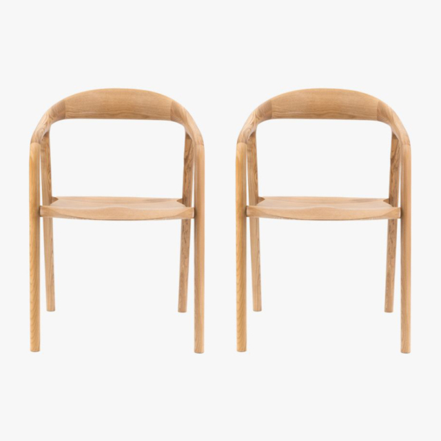 Menorca Oak Dining Chair, Set of 2