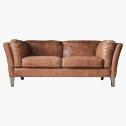 Cameron Two-Seater Leather Sofa in Brown