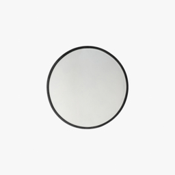 Newport Round Mirror in Deep Black, Small