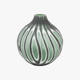 Aurelia Swirl Hand Carved Glass Vase in Sage, Small
