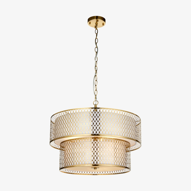 Simone 6Lt Tiered Pendant in Gold Effect