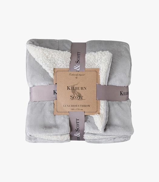 Wrap-Up Sherpa Throw in Silver