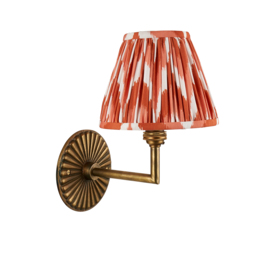 Sinclair Wall Light in Antique Brass and Zigzag 16cm Apricot Shade