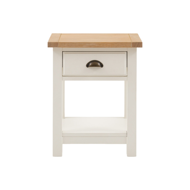 Harvest 1 Drawer Bedside Table in White