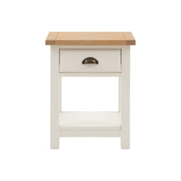 Harvest 1 Drawer Bedside Table in White
