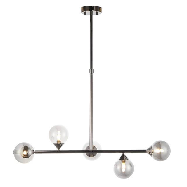 Luna Sphere Small Bar Pendant in Matt Black