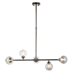 Luna Sphere Small Bar Pendant in Matt Black
