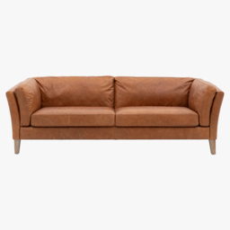 Cameron Three-Seater Leather Sofa in Brown