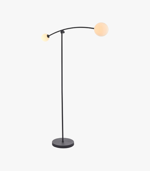 Natashah Opal Glass Black Floor Lamp