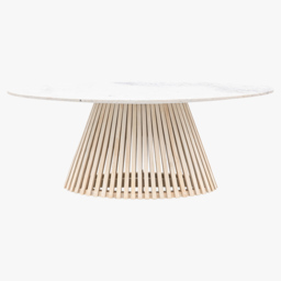 Linear Marble Oval Dining Table
