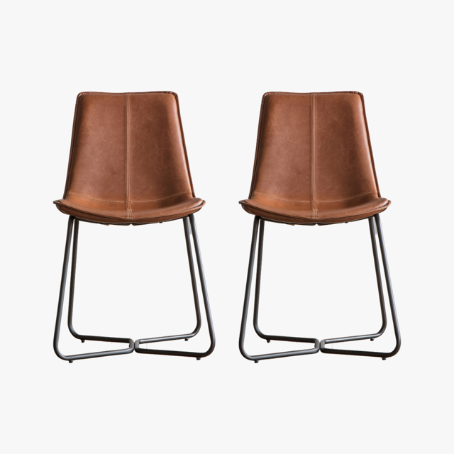 Weyburn Pecan Brown Dining Chair, Set of Two