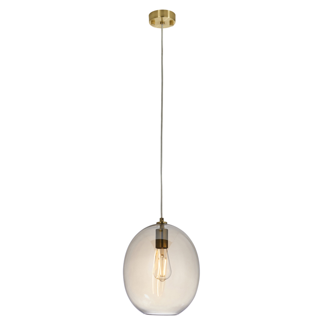Cleo Oval Pendant in Satin Brass