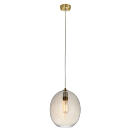 Cleo Oval Pendant in Satin Brass