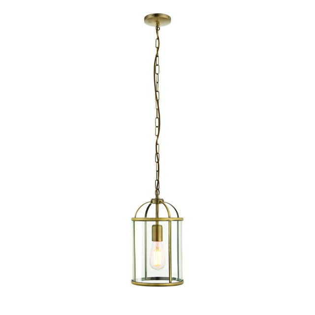 Leonard One Light Pendant in Antique Brass