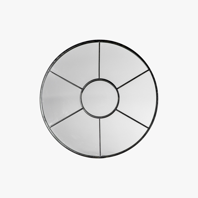 Cartmel Round Mirror in Black