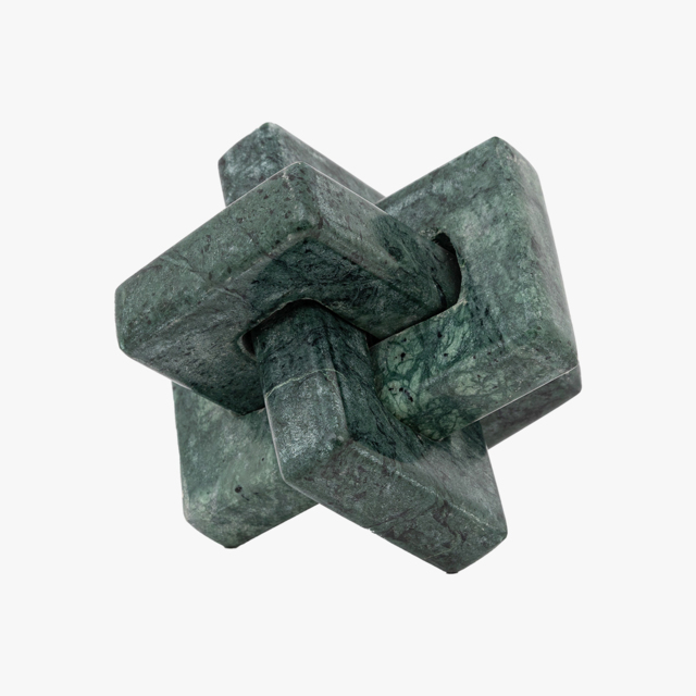 Marzia Link Marble Square Ornament in Green