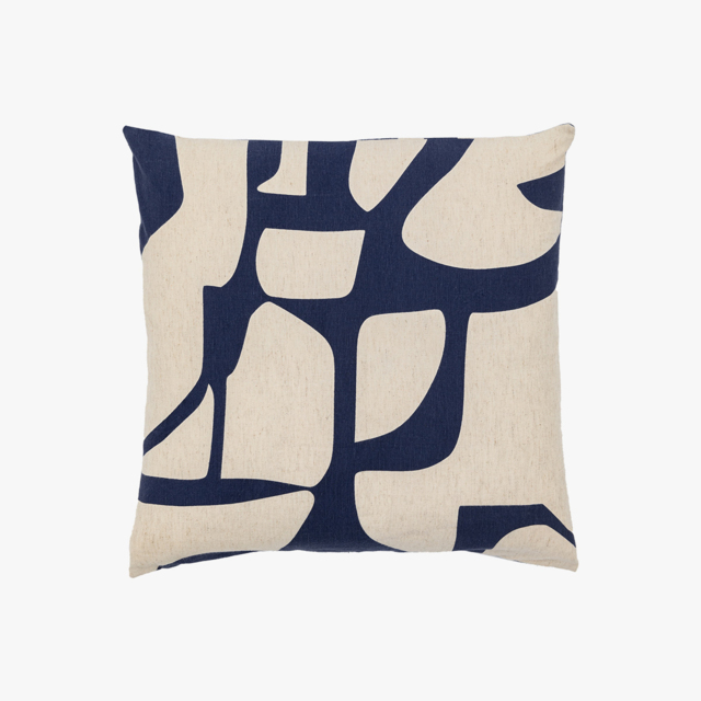 Tessa Graphic Cushion in Ink Blue