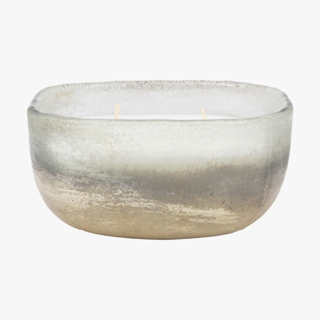 Glow 4 Wick Candle in White and Silver, Large