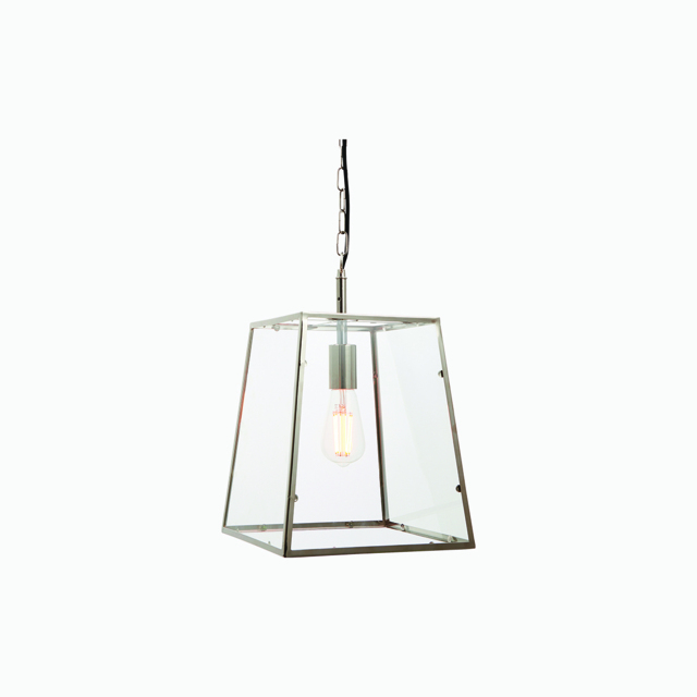 Siobhan Clear Glass Pendant in Nickel