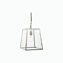 Siobhan Clear Glass Pendant in Nickel