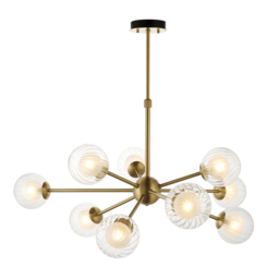 Naomi Frosted Glass Pendant in Satin Brass
