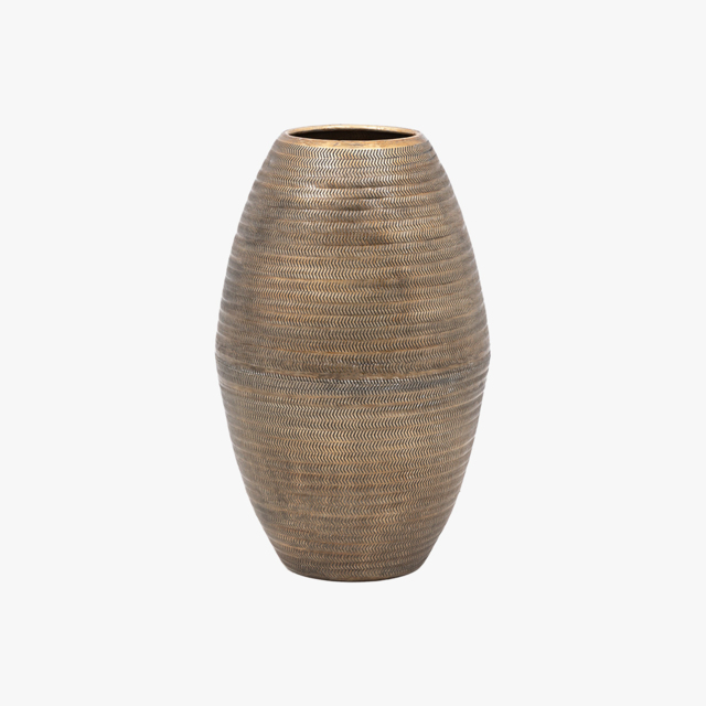 Apollo Aluminium Tall Vase in Antique Brass